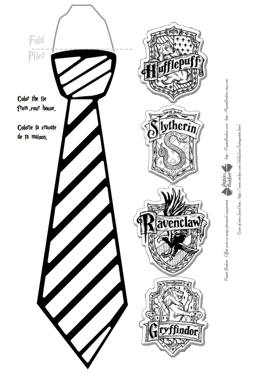 Harry Potter Tie Printable Template Free Templates Printable