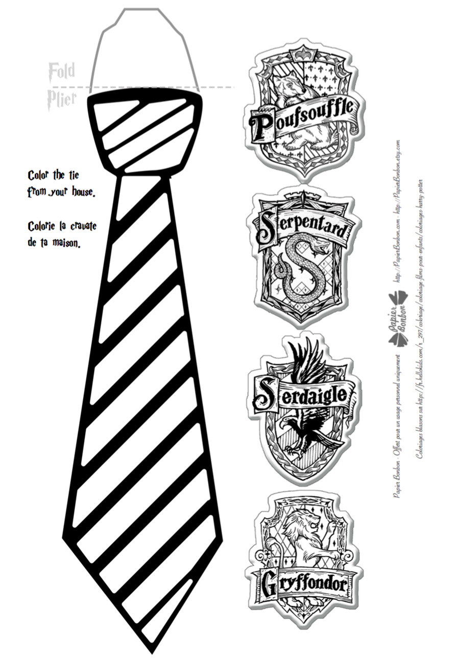 Printable cravate Harry Potter
