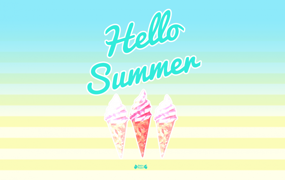 Hello Summer. Desktop wallpaper to download - Papier Bonbon