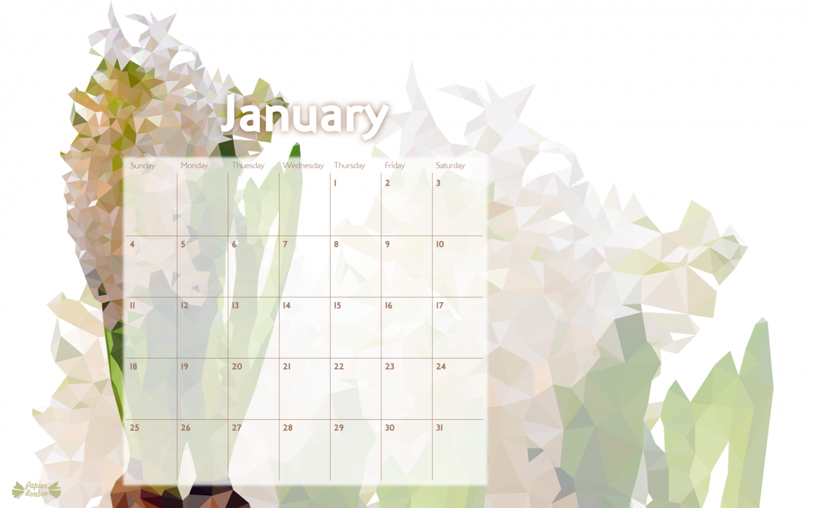 January 2015 Calendar Desktop wallpaper to download