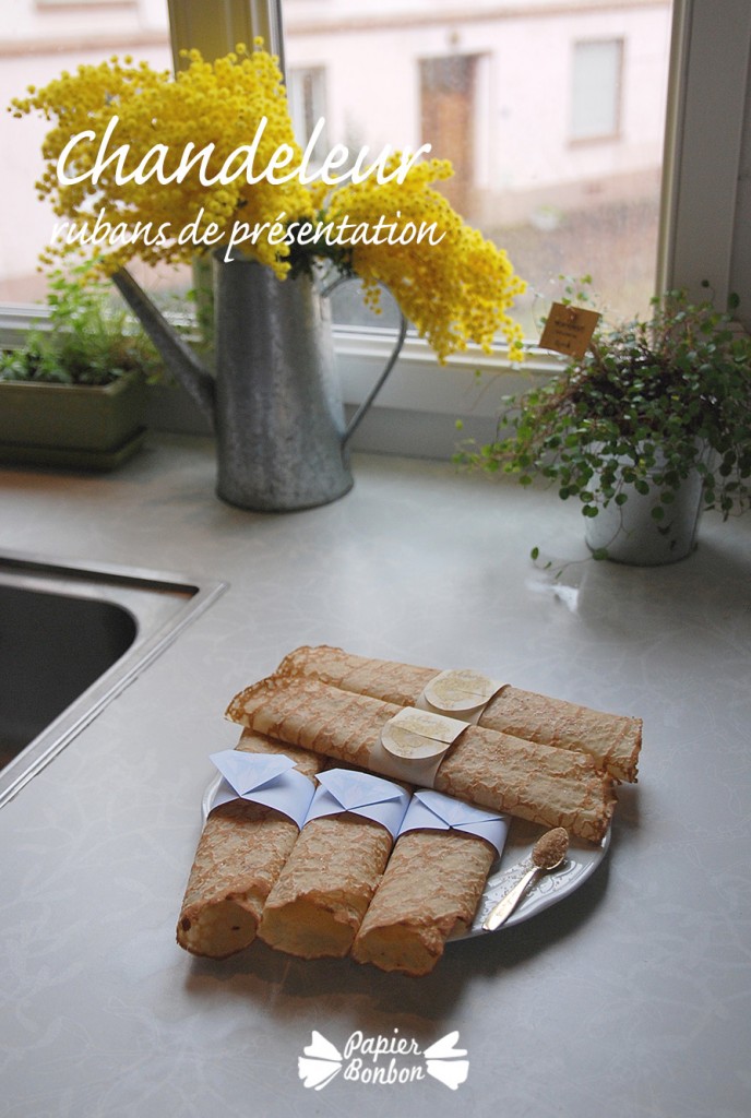 Chandeleur - Printable - ruban de présentation - rond de serviette