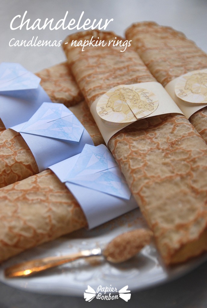 Pancake napkin rings printable Chandeleur French holiday