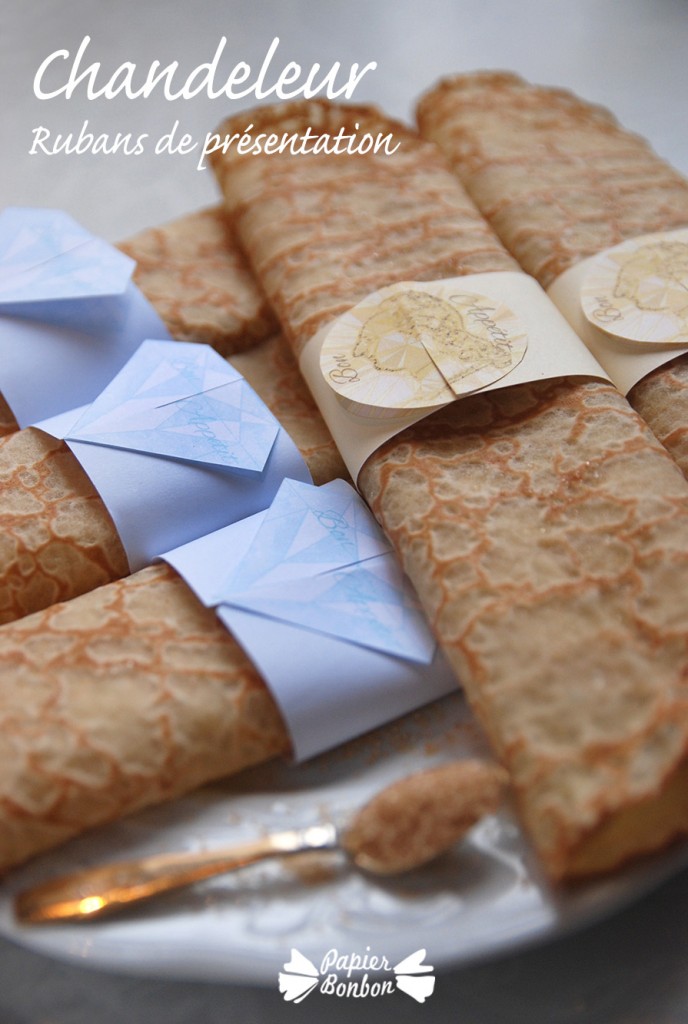 Chandeleur - Printable - ruban de présentation - rond de serviette