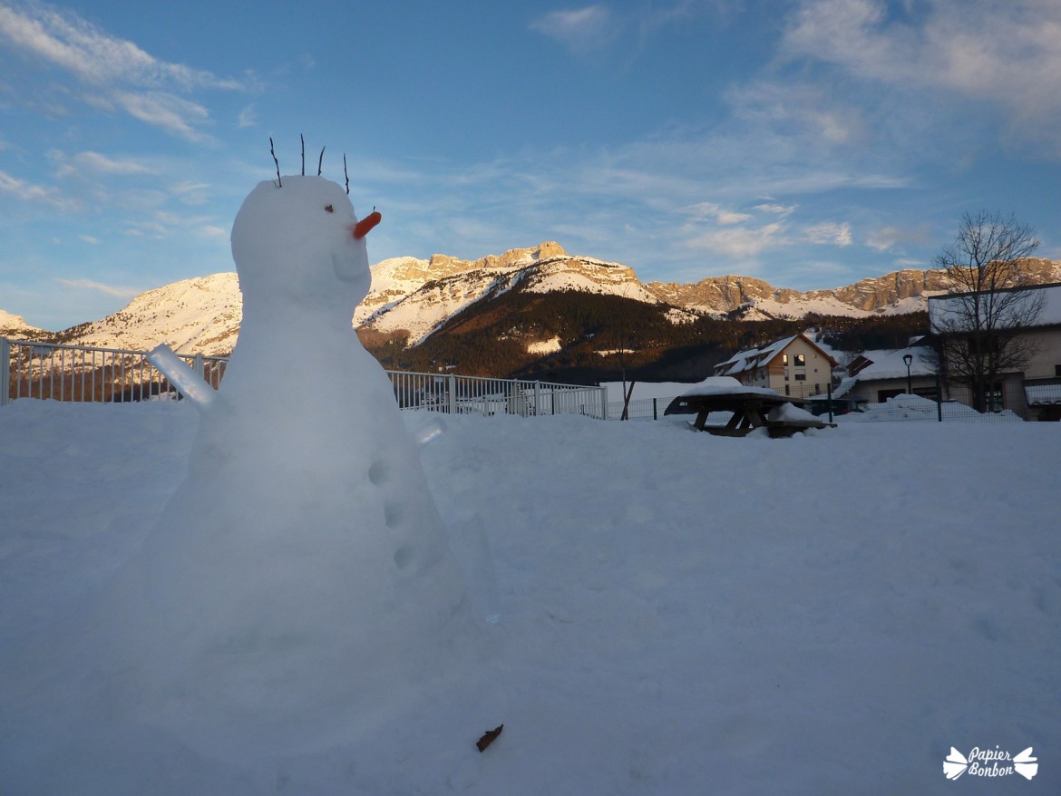 Villars de Lans Février 2015 - notre bonhomme de neige
