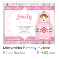 Matryoshka personalized Invitation