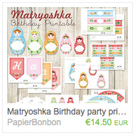 Matryoshka Birthday party kit - party supplies for a russian doll themed party Matryoshka Birthday party kit - party supplies for a russian doll themed party