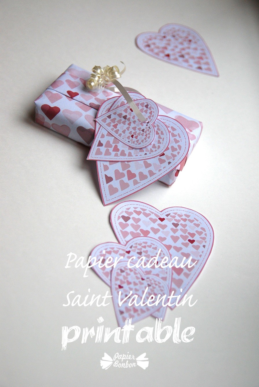 Papier d'emballage coeur pastel, papier d'emballage Saint-Valentin