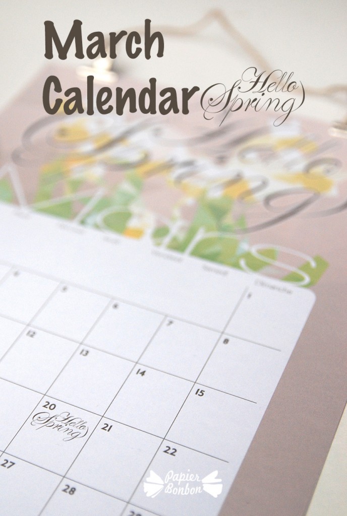 March free printable calendar -  zoom