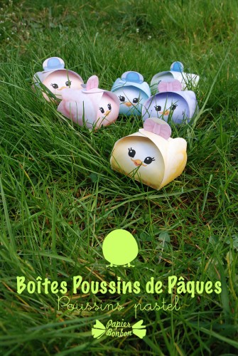 Boîtes poussins pastel pour Pâques