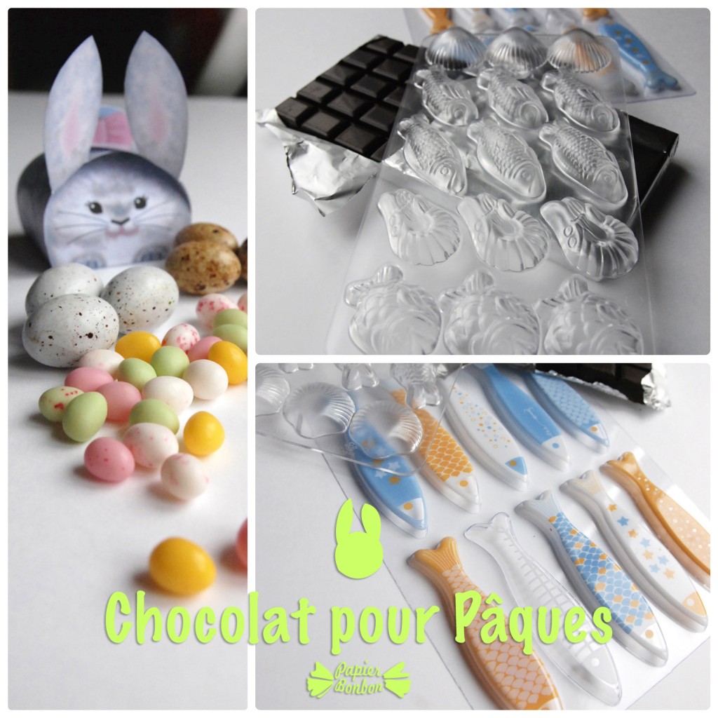 Chocolat de Pâques, boîte cadeau lapin