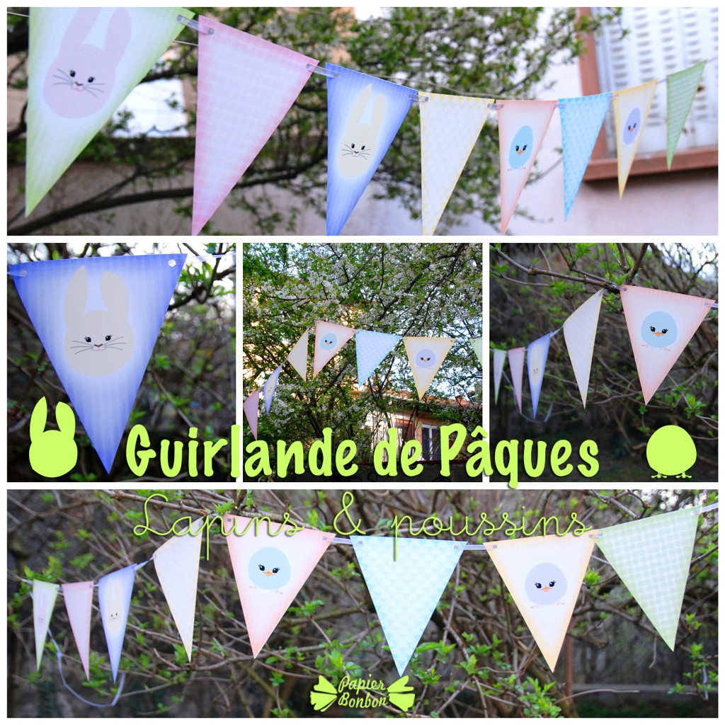 Guirlande pour Pâques - Lapins et poussins