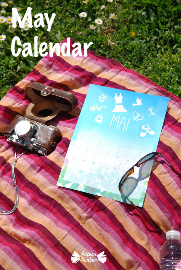 May 2015 calendar printable Papier Bonbon