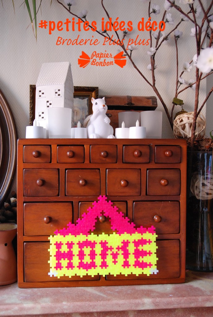 Broderie plastique avec les briques Plus plus