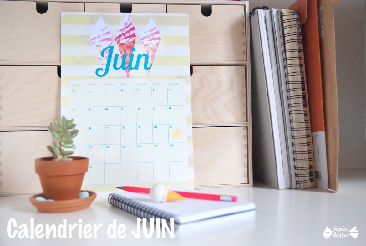 Calendrier de juin 2015 - Printable gratuit à imprimer