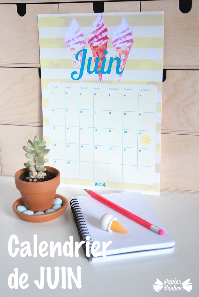 Calendrier de juin 2015 - Printable gratuit à imprimer