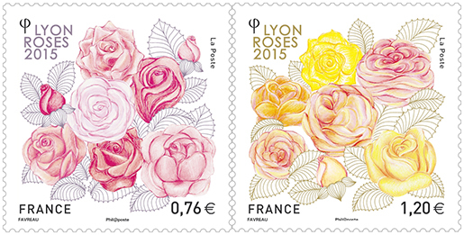 Timbres roses La poste