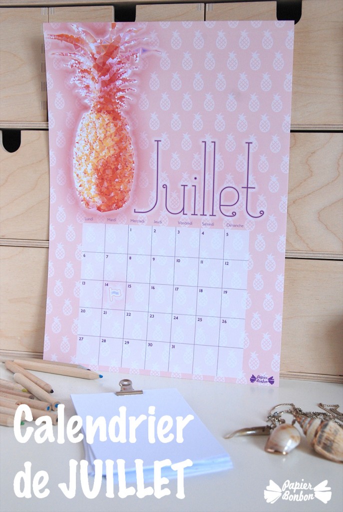 Calendrier de juillet 2015 - Printable gratuit à imprimer