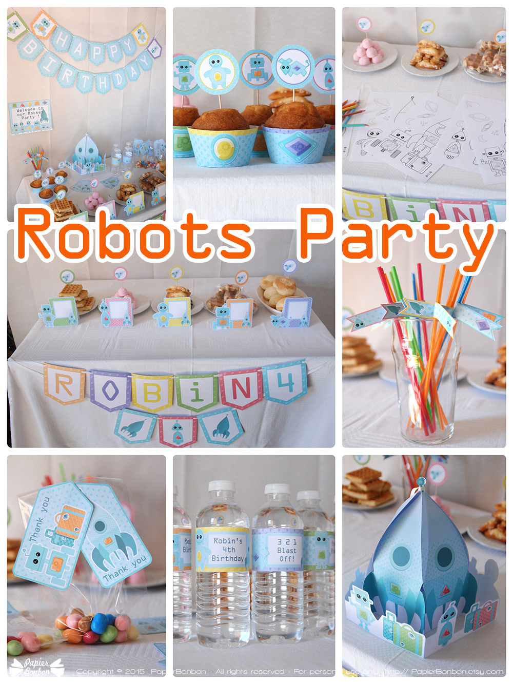 Robot Party Decorations Kit 