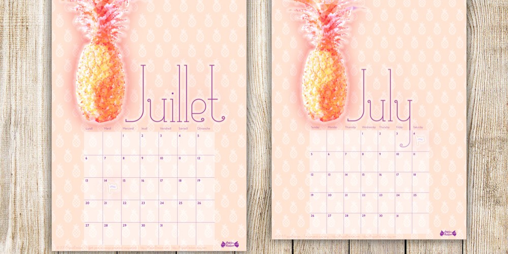 Calendrier de juillet 2015 - Printable gratuit à imprimer
