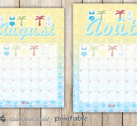 Printable calendrier août