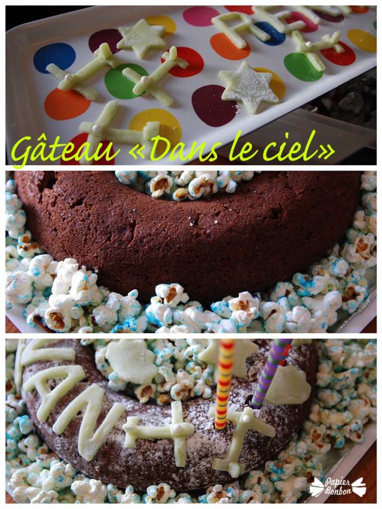 Anniversaire dans le ciel : gâteau avec des avions