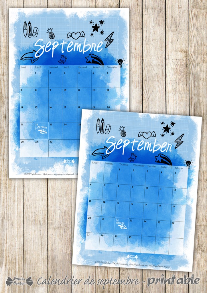 calendrier septembre à imprimer