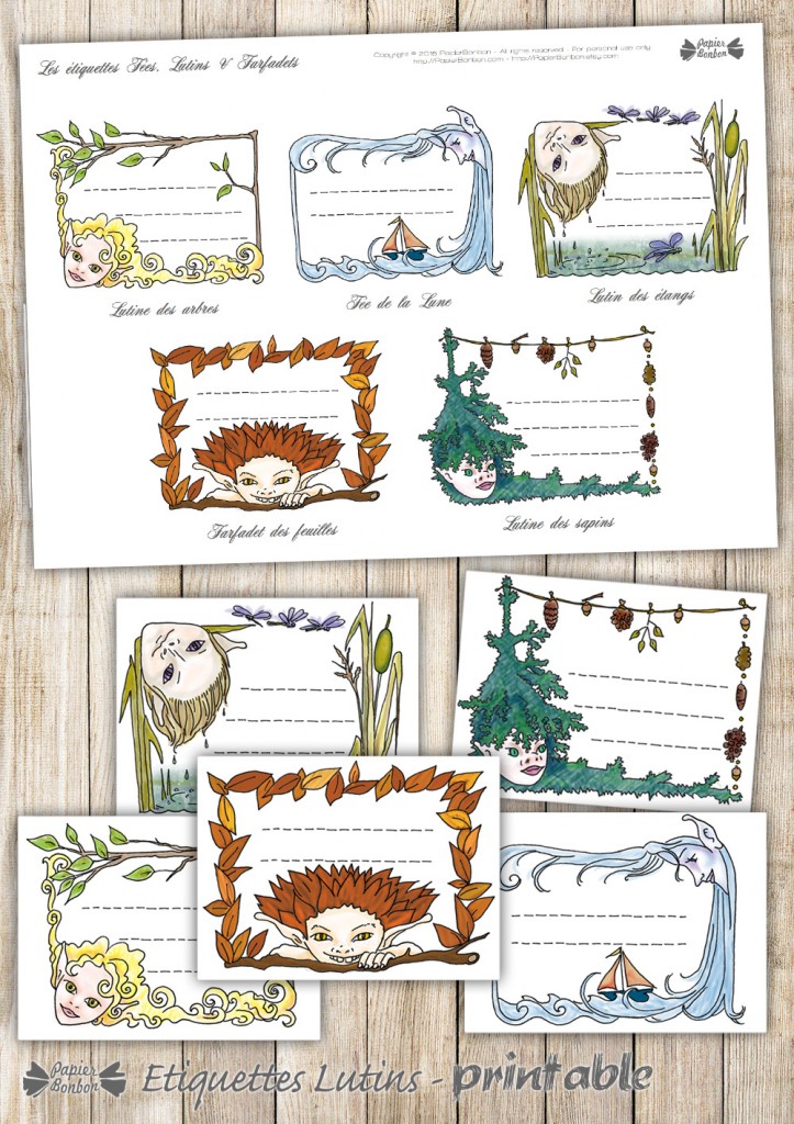 Etiquettes lutins printable
