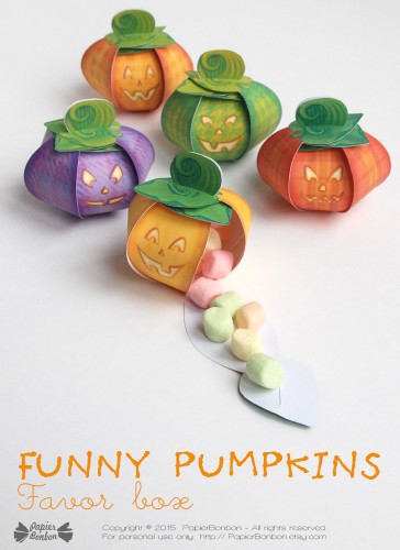 Halloween pumpkin favor boxes printable