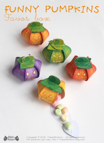 Halloween pumpkin favor boxes printable