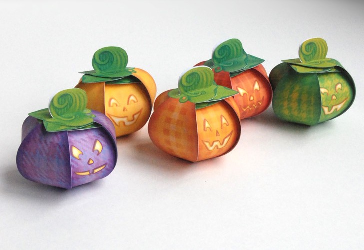 Boîtes citrouille d'Halloween - Printable
