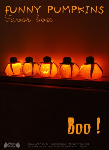 Halloween pumpkin favor boxes printable