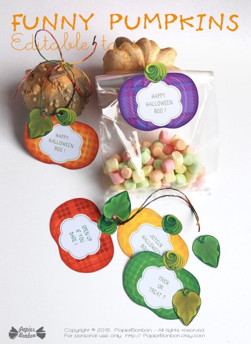 Halloween pumpkin tags printable