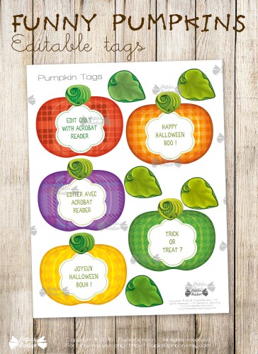 Halloween pumpkin tags printable