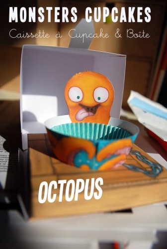 Monster cupcake : caissette cupcake pieuvre