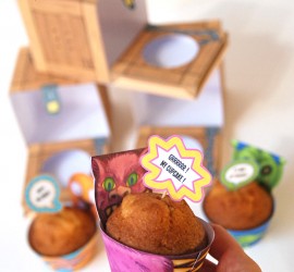 Monster cupcake: a printable kit to create cupcake boxes & funny monster wrappers
