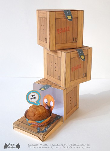 Monster cupcake: a printable kit to create cupcake boxes & funny monster wrappers