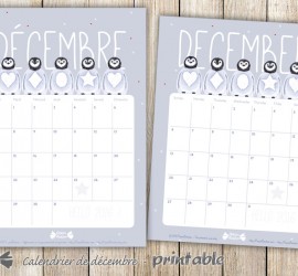 Calendrier de décembre à télécharger imprimable