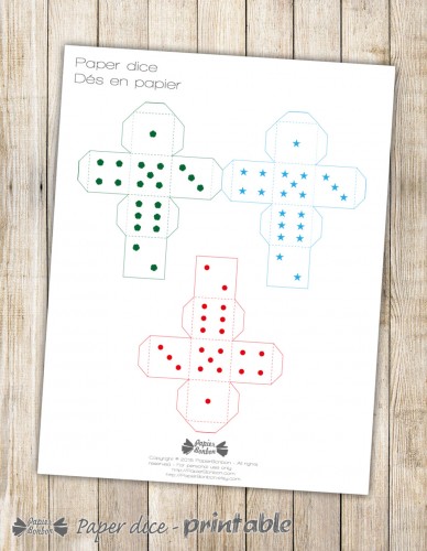 paper dice printable