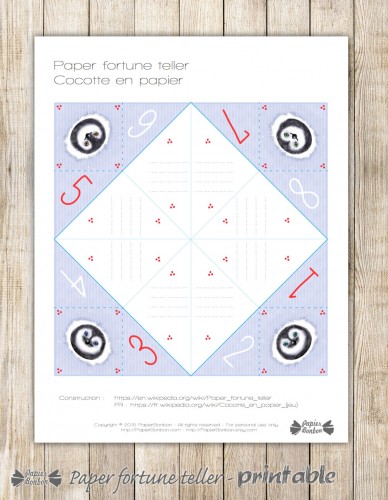 Printable: paper fortune teller
