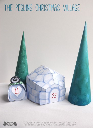 Advent Calendar The Penguins Xmas Village - A Papier Bonbon Printable