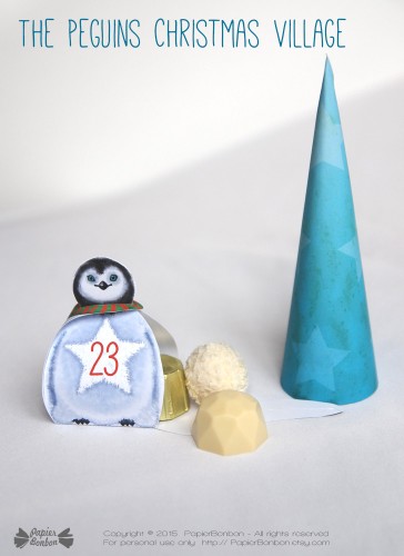 Advent Calendar The Penguins Xmas Village - A Papier Bonbon Printable