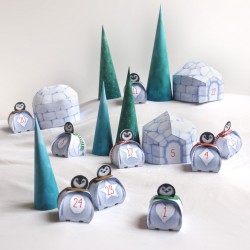 Calendrier de l'Avent Le Village de Noël des Pingouins - un printable de la Papier Bonbon