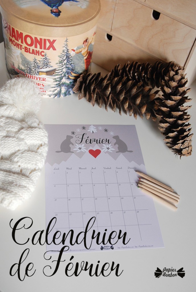Printable Calendrier février 2016