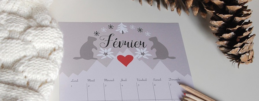 Printable Calendrier février 2016