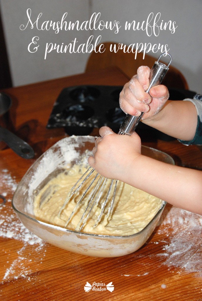 Marshmallows muffins & printable wrappers