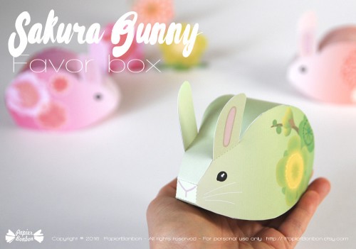 Papier bonbon Bunny DIY gift box