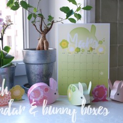 March Printable Calendar & the bunny DIY gift box