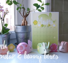 March Printable Calendar & the bunny DIY gift box