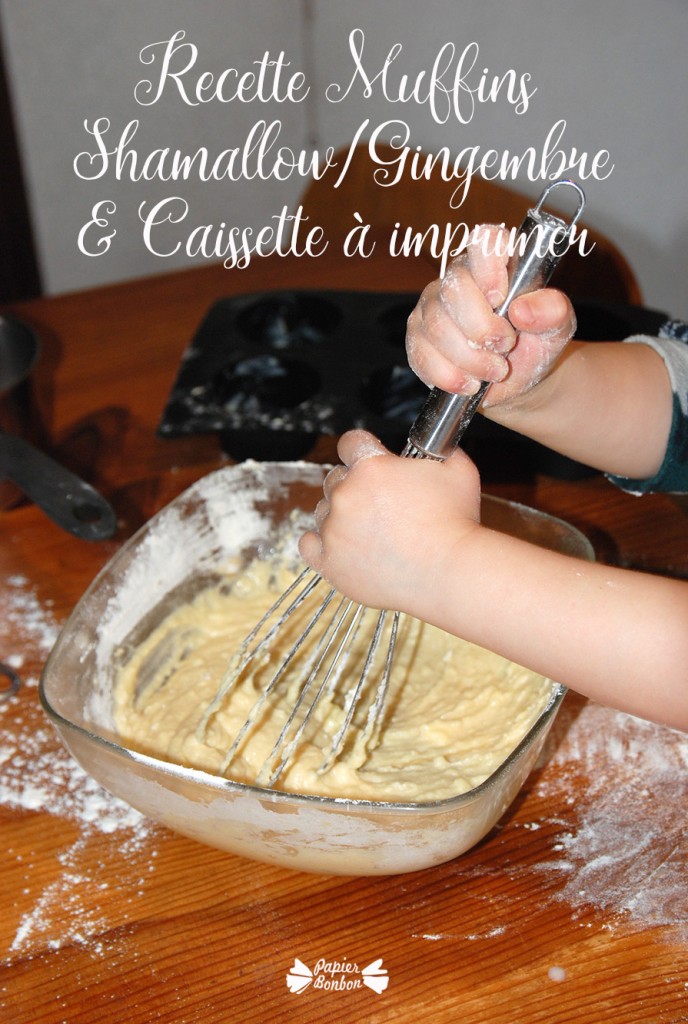 Recette muffin shamallow gingembre & caissette de présentation à imprimer