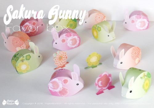 Papier bonbon Bunny DIY gift box